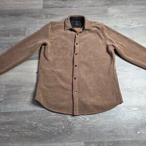 Kenneth Cole Men's Suede Snap-Front Jacket Khaki - Medium - Perfect for Winter
